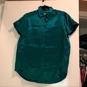 Barely Worn Silk Burberry Collared T-shirt